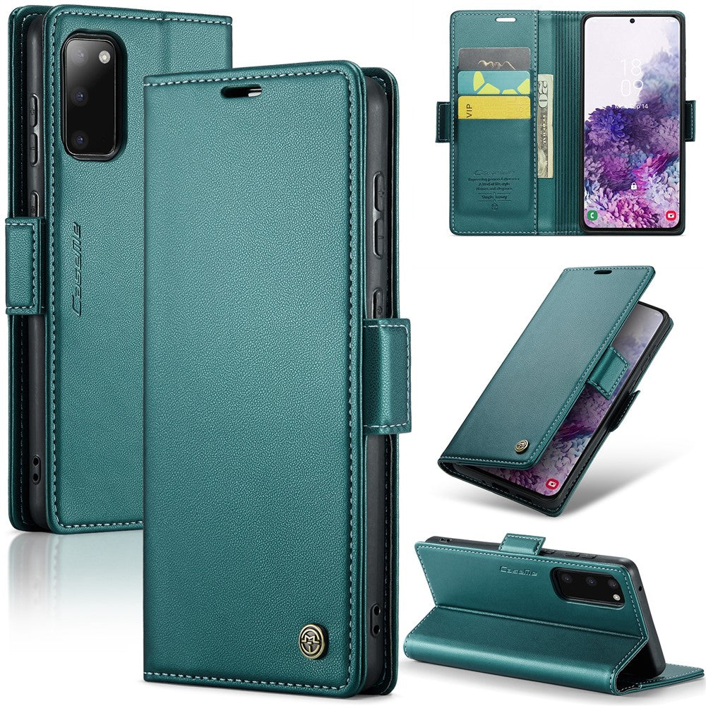 For Samsung Galaxy S20 4G / 5G Leather Case CASEME 023 RFID Blocking 3 Card Slot Mobile Cover
