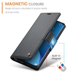 CASEME 023-læderetui til Xiaomi 12 5G / 12X 5G / 12S 5G, RFID-blokerende mobilcover med 3 kortpladser