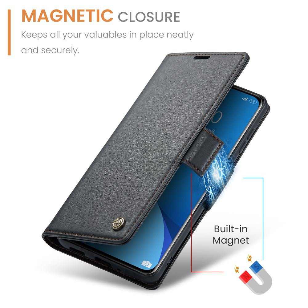 CASEME 023-læderetui til Xiaomi 12 5G / 12X 5G / 12S 5G, RFID-blokerende mobilcover med 3 kortpladser
