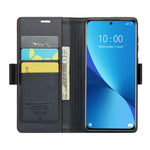 CASEME 023-læderetui til Xiaomi 12 5G / 12X 5G / 12S 5G, RFID-blokerende mobilcover med 3 kortpladser