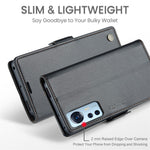 Xiaomi 12 5G / 12X 5G / 12S 5G Läderfodral CASEME 023 RFID-blockerande mobilskal med 3 kortplatser