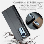 CASEME 023-læderetui til Xiaomi 12 5G / 12X 5G / 12S 5G, RFID-blokerende mobilcover med 3 kortpladser