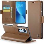 Xiaomi 12 5G / 12X 5G / 12S 5G Läderfodral CASEME 023 RFID-blockerande mobilskal med 3 kortplatser