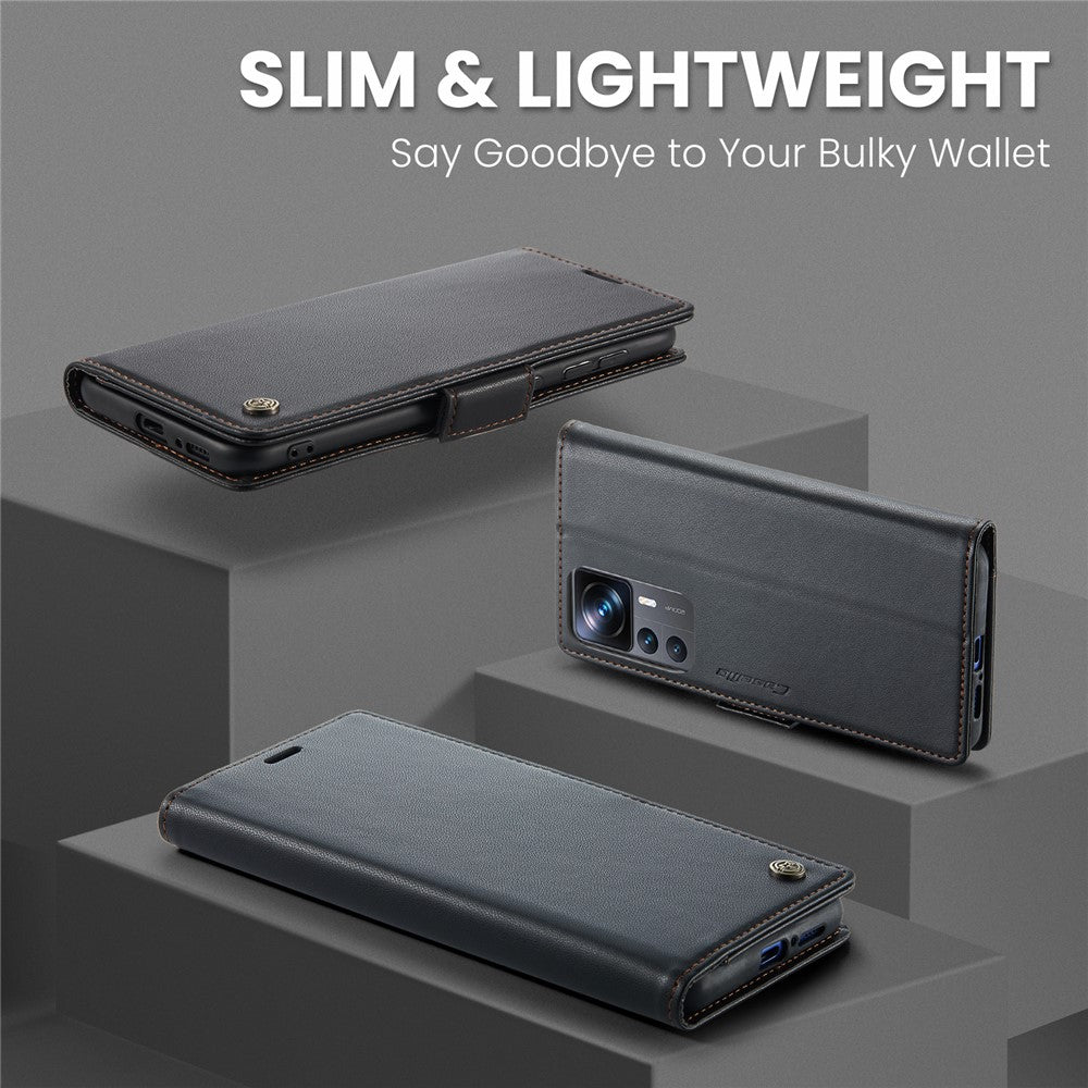 For Xiaomi 12T 5G / 12T Pro 5G / Redmi K50 Ultra Leather Case CASEME 023 RFID Blocking 3 Card Slot Mobile Cover