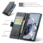 For Xiaomi 12T 5G / 12T Pro 5G / Redmi K50 Ultra Leather Case CASEME 023 RFID Blocking 3 Card Slot Mobile Cover