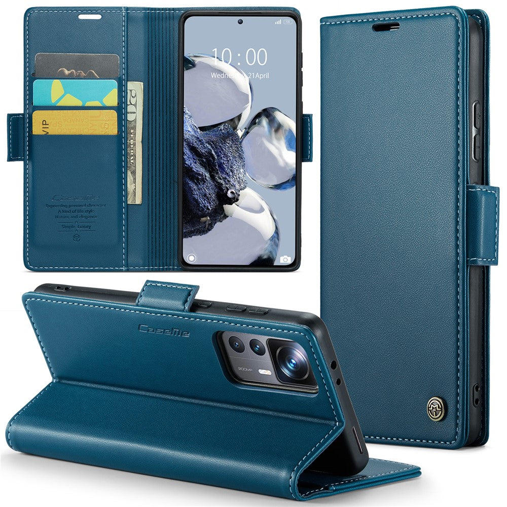 For Xiaomi 12T 5G / 12T Pro 5G / Redmi K50 Ultra Leather Case CASEME 023 RFID Blocking 3 Card Slot Mobile Cover