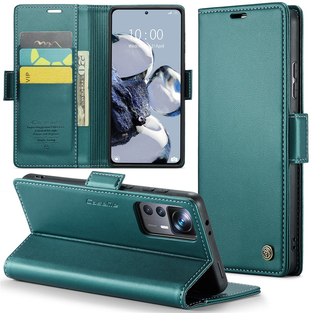 For Xiaomi 12T 5G / 12T Pro 5G / Redmi K50 Ultra Leather Case CASEME 023 RFID Blocking 3 Card Slot Mobile Cover