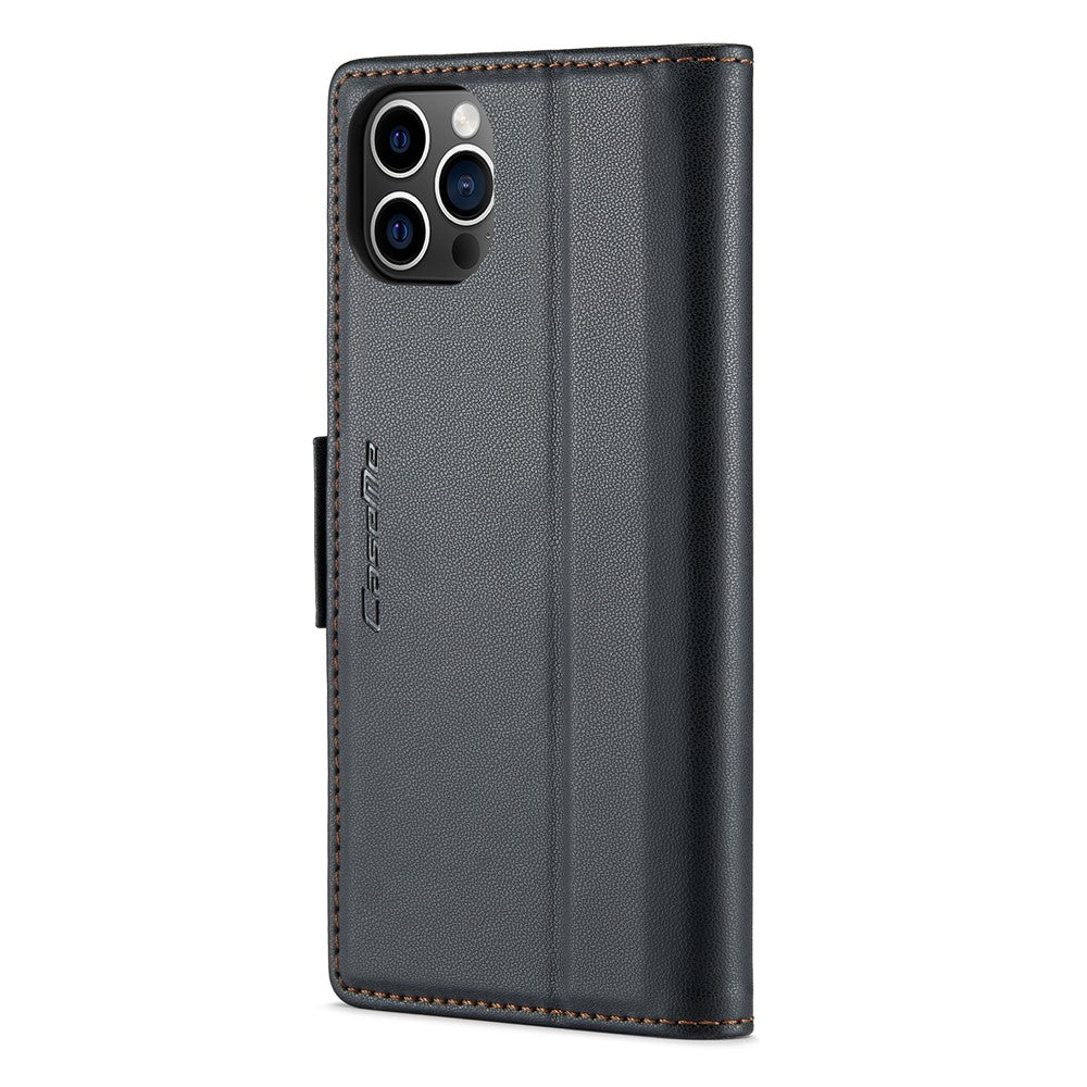 For iPhone 12 Pro Max Leather Case CASEME 023 RFID Blocking 3 Card Slot Mobile Cover