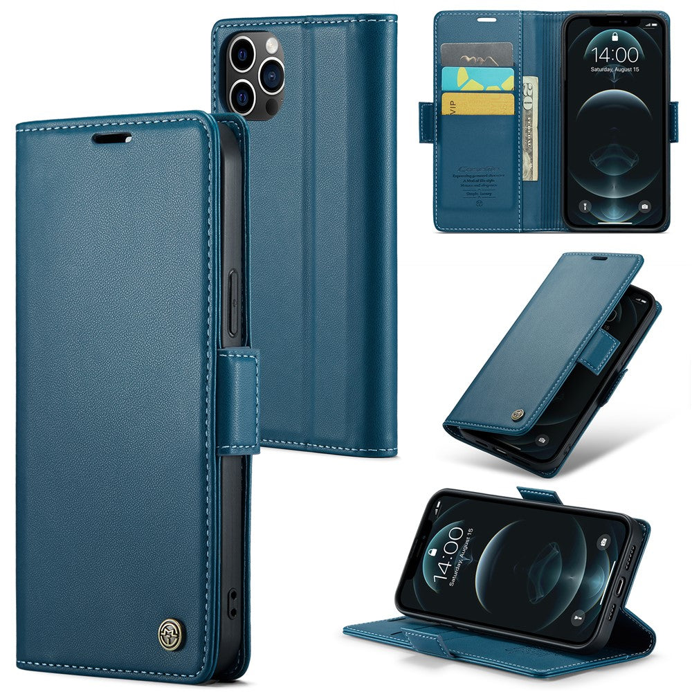 For iPhone 12 Pro Max Leather Case CASEME 023 RFID Blocking 3 Card Slot Mobile Cover