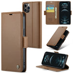 For iPhone 12 Pro Max Leather Case CASEME 023 RFID Blocking 3 Card Slot Mobile Cover