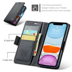 Til iPhone 11 lædercover CASEME 023 RFID-blokerende mobiltaske med 3 kortpladser