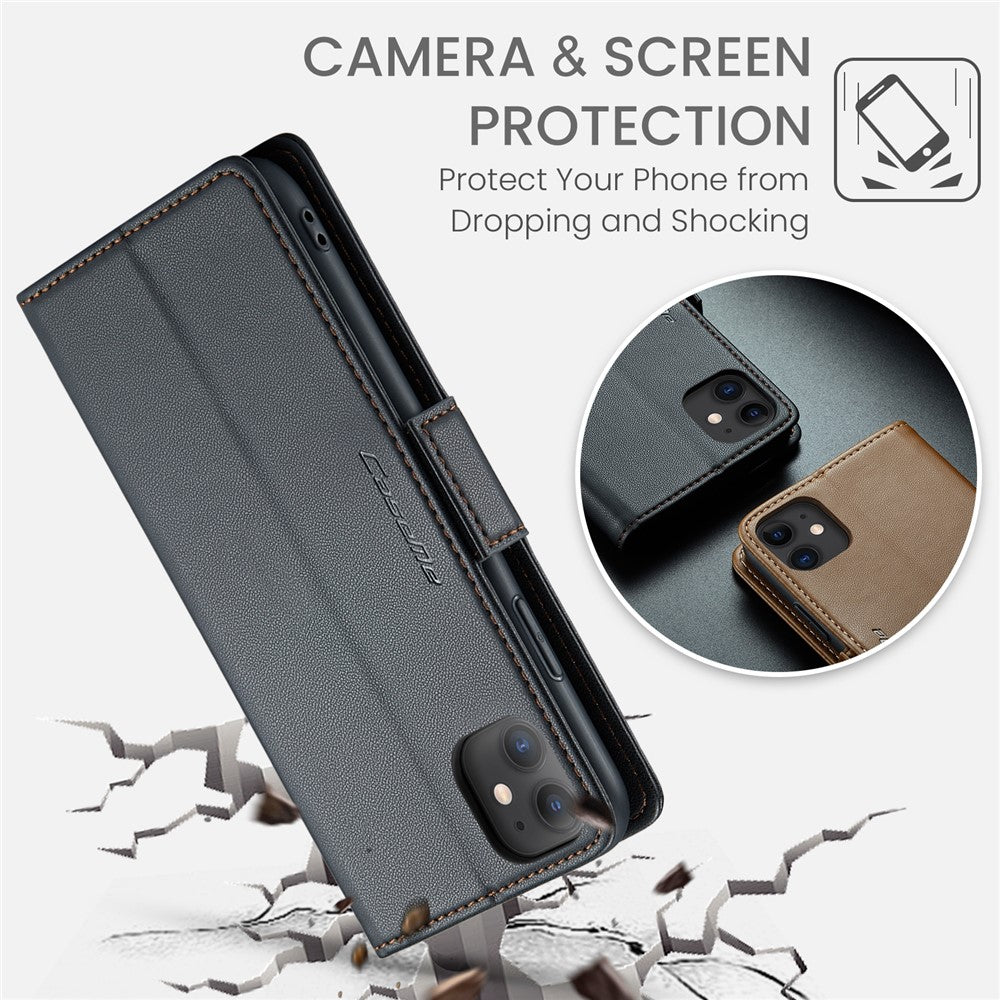 Til iPhone 11 lædercover CASEME 023 RFID-blokerende mobiltaske med 3 kortpladser