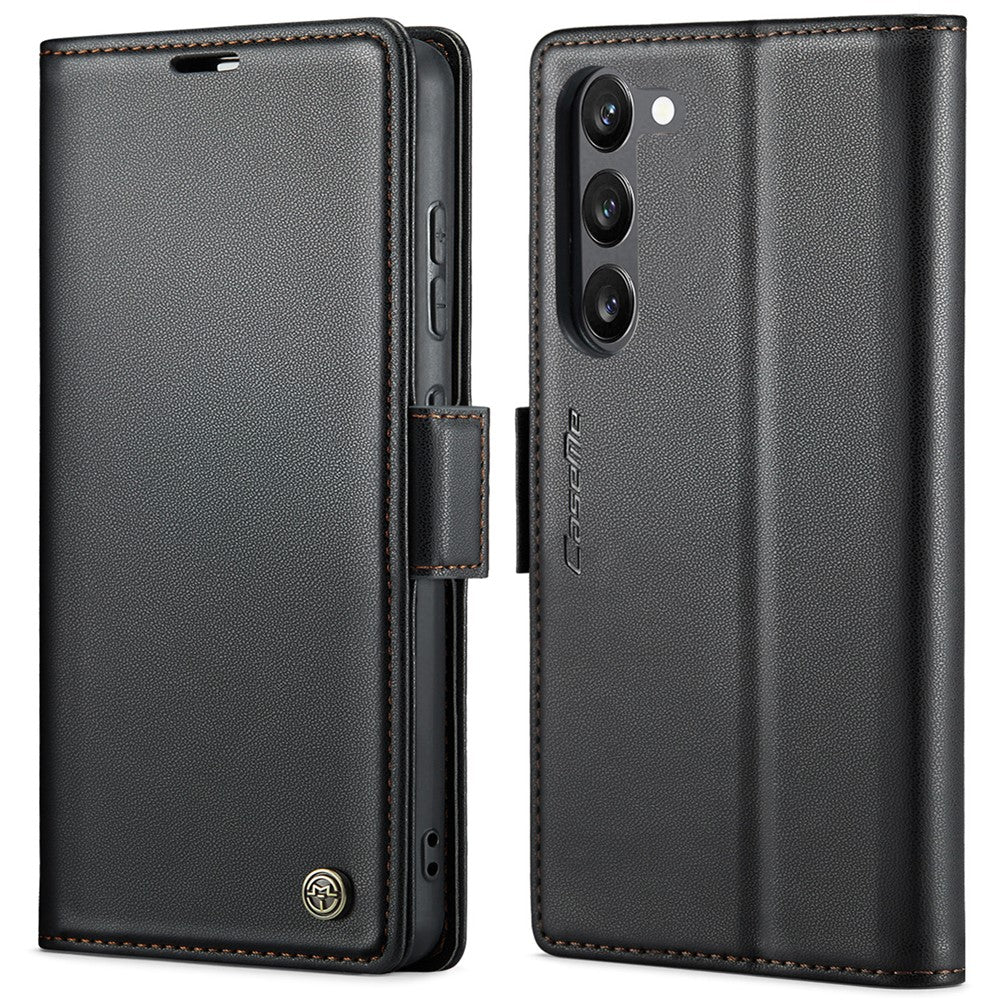 For Samsung Galaxy S23+ Leather Case CASEME 023 RFID Blocking 3 Card Slot Mobile Cover