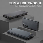 For Samsung Galaxy S23+ Leather Case CASEME 023 RFID Blocking 3 Card Slot Mobile Cover