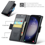 For Samsung Galaxy S23+ Leather Case CASEME 023 RFID Blocking 3 Card Slot Mobile Cover