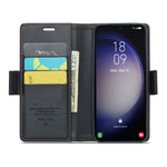For Samsung Galaxy S23+ Leather Case CASEME 023 RFID Blocking 3 Card Slot Mobile Cover