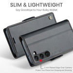 For Samsung Galaxy S23+ Leather Case CASEME 023 RFID Blocking 3 Card Slot Mobile Cover