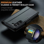 For Samsung Galaxy S23+ Leather Case CASEME 023 RFID Blocking 3 Card Slot Mobile Cover