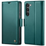 For Samsung Galaxy S23+ Leather Case CASEME 023 RFID Blocking 3 Card Slot Mobile Cover
