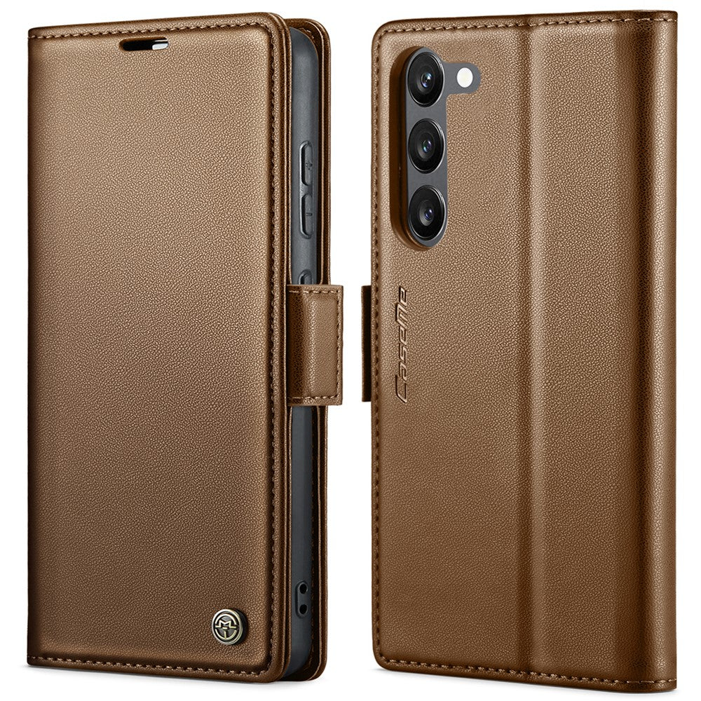 For Samsung Galaxy S23+ Leather Case CASEME 023 RFID Blocking 3 Card Slot Mobile Cover