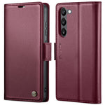 For Samsung Galaxy S23+ Leather Case CASEME 023 RFID Blocking 3 Card Slot Mobile Cover