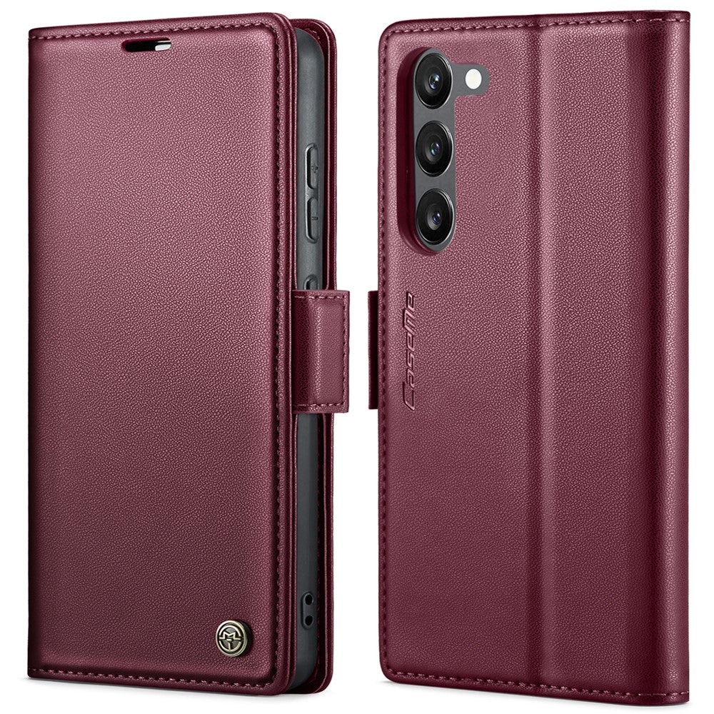 For Samsung Galaxy S23+ Leather Case CASEME 023 RFID Blocking 3 Card Slot Mobile Cover