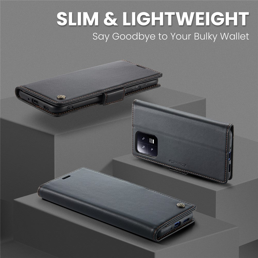 For Xiaomi 13 Leather Case CASEME 023 RFID Blocking 3 Card Slot Mobile Cover