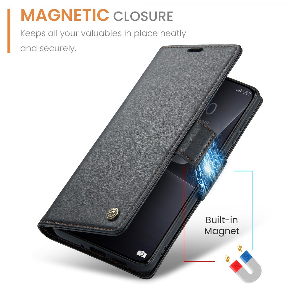 Läderfodral för Xiaomi 13 CASEME 023 RFID-blockerande mobilskal med 3 kortplatser
