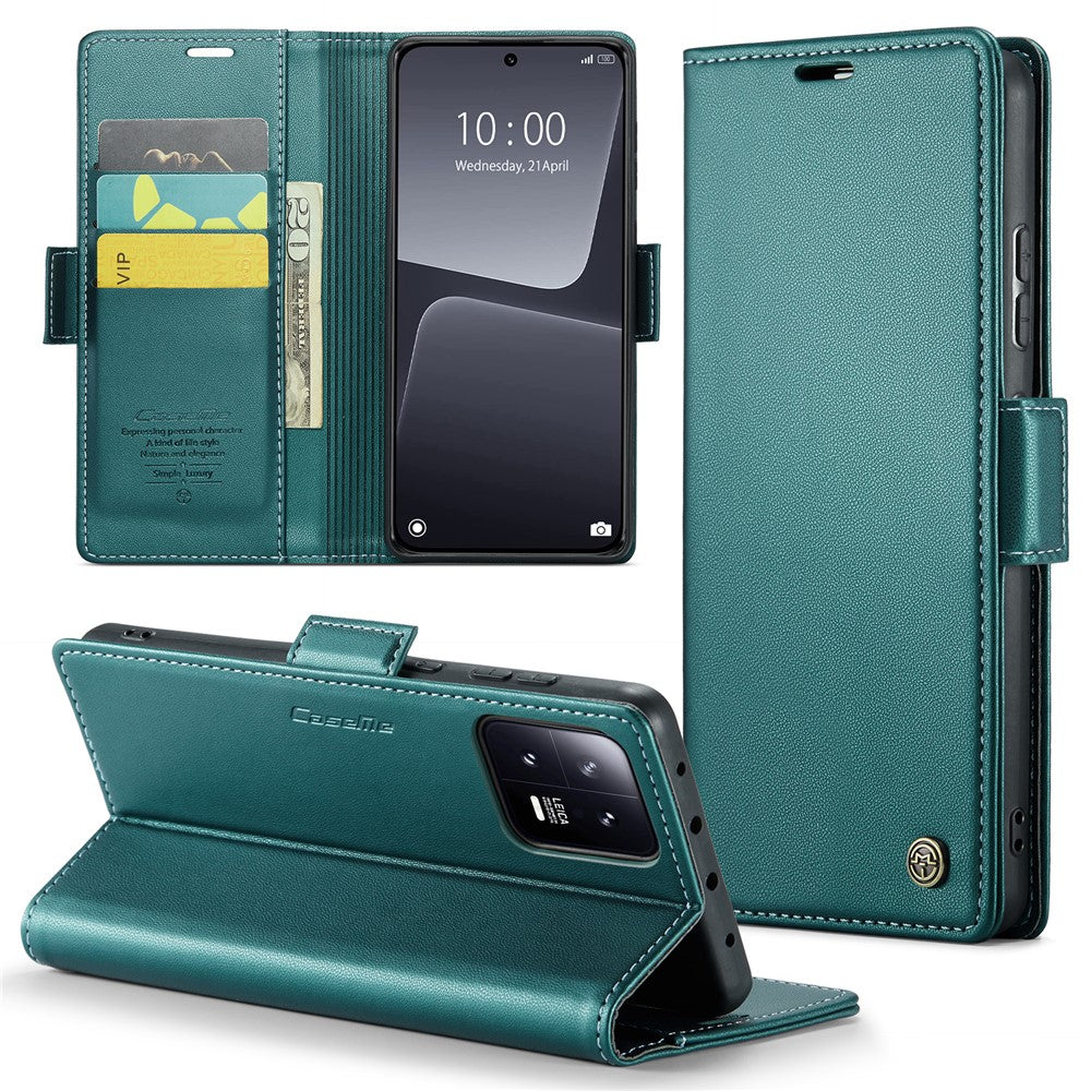 For Xiaomi 13 Leather Case CASEME 023 RFID Blocking 3 Card Slot Mobile Cover