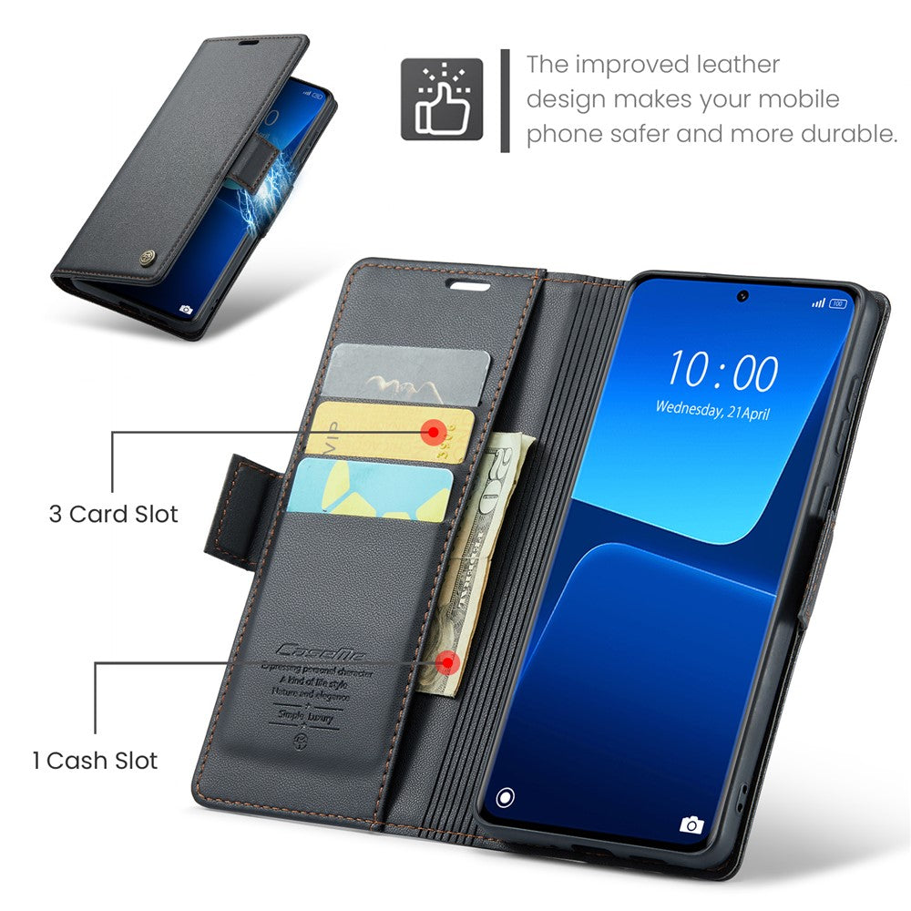 For Xiaomi 13 Pro 5G Leather Case CASEME 023 RFID Blocking 3 Card Slot Mobile Cover