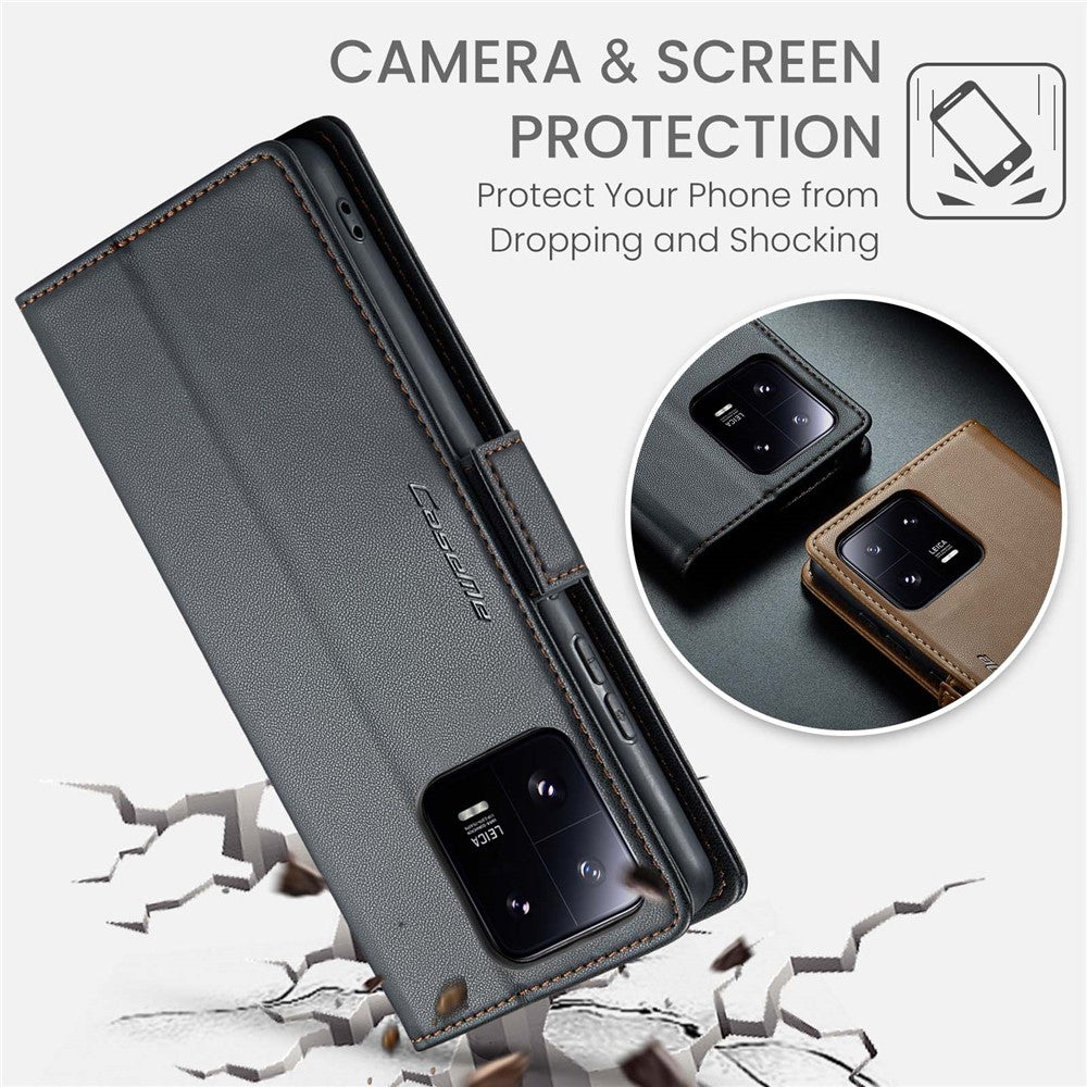 For Xiaomi 13 Pro 5G Leather Case CASEME 023 RFID Blocking 3 Card Slot Mobile Cover