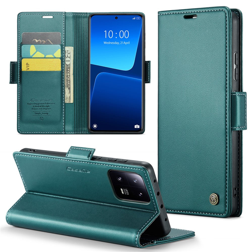For Xiaomi 13 Pro 5G Leather Case CASEME 023 RFID Blocking 3 Card Slot Mobile Cover