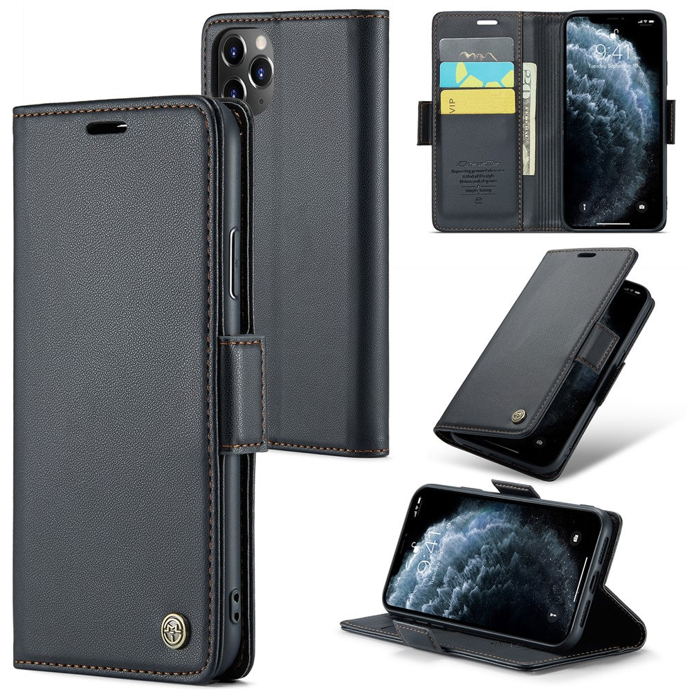 Til iPhone 11 Pro Max lædercover CASEME 023 med RFID-blokerende 3-korts slot mobilt cover