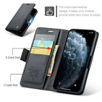 Til iPhone 11 Pro Max lædercover CASEME 023 med RFID-blokerende 3-korts slot mobilt cover