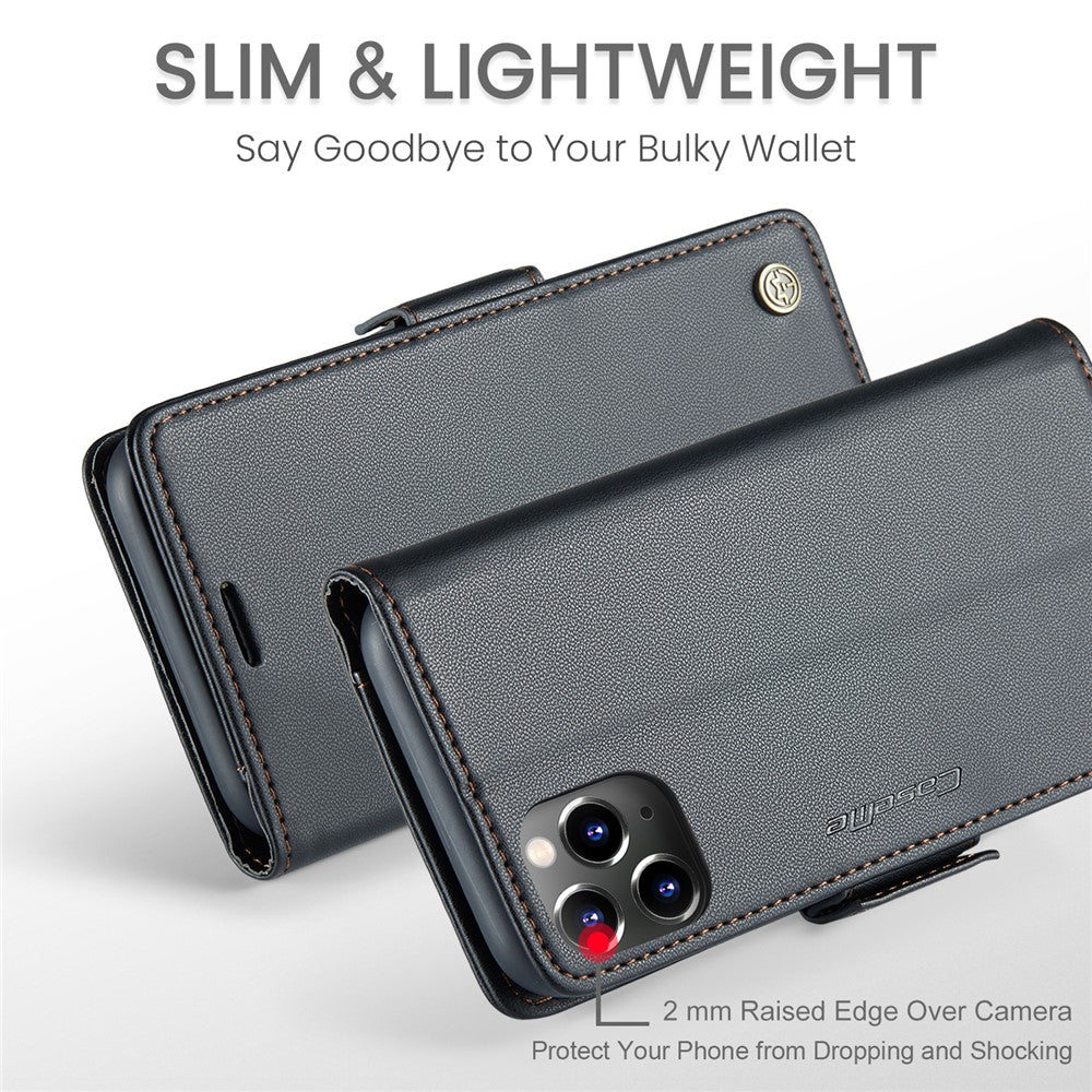 Til iPhone 11 Pro Max lædercover CASEME 023 med RFID-blokerende 3-korts slot mobilt cover
