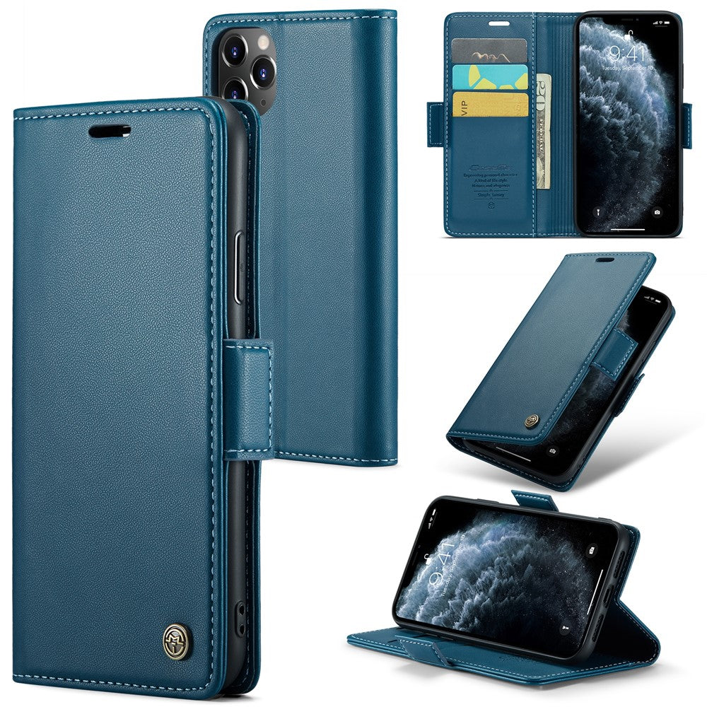 Til iPhone 11 Pro Max lædercover CASEME 023 med RFID-blokerende 3-korts slot mobilt cover
