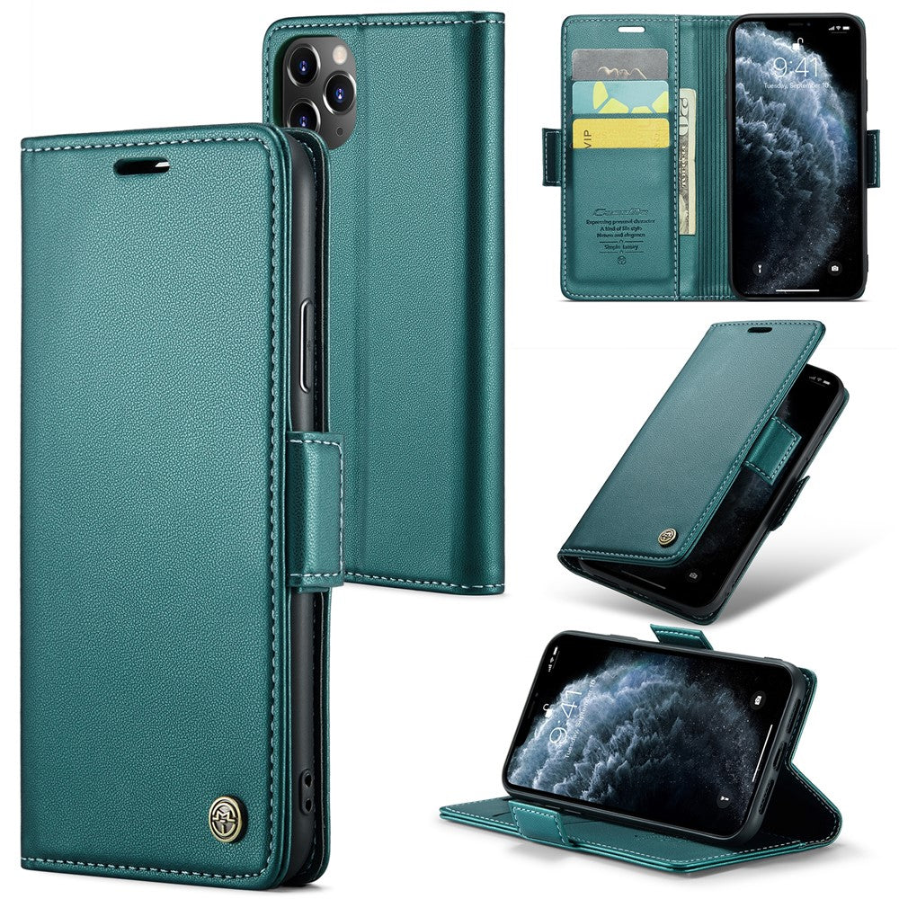 Til iPhone 11 Pro Max lædercover CASEME 023 med RFID-blokerende 3-korts slot mobilt cover