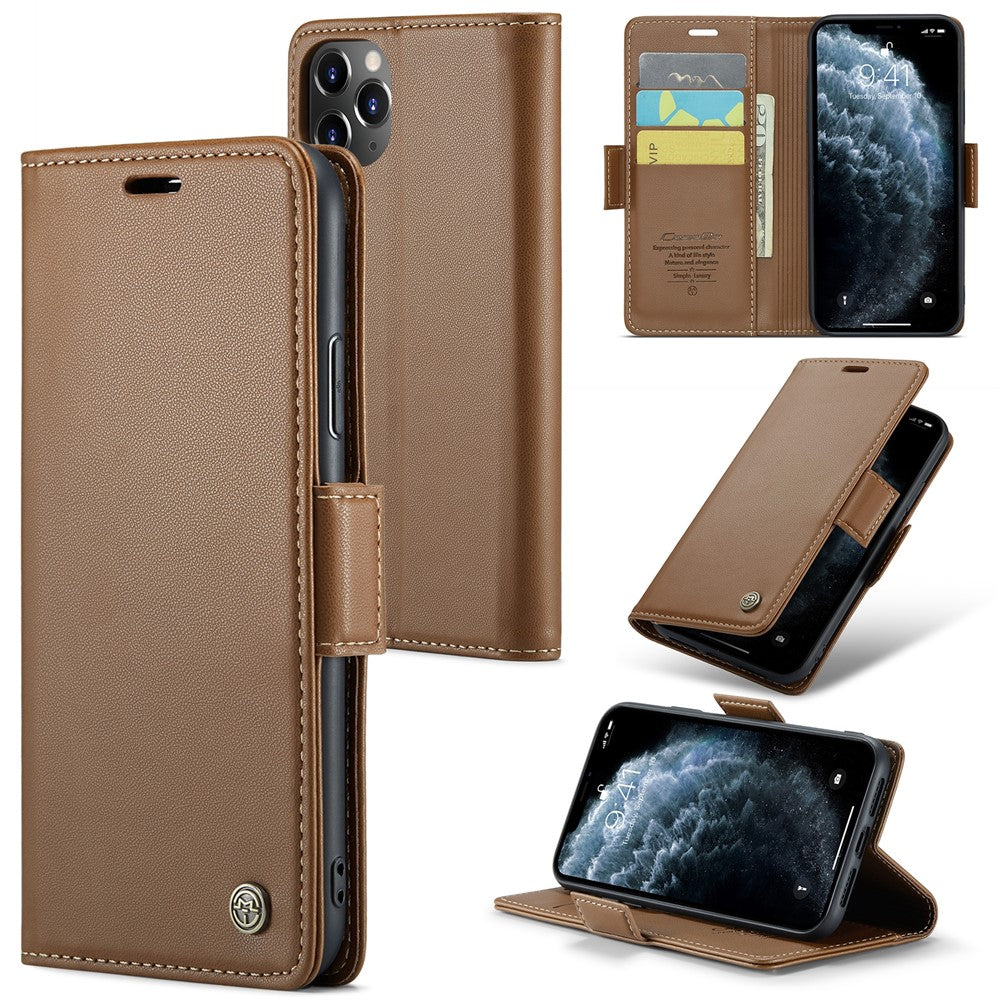 Til iPhone 11 Pro Max lædercover CASEME 023 med RFID-blokerende 3-korts slot mobilt cover