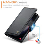 For Samsung Galaxy S23 Leather Case CASEME 023 RFID Blocking 3 Card Slot Mobile Cover