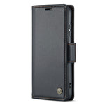 For Samsung Galaxy S23 Leather Case CASEME 023 RFID Blocking 3 Card Slot Mobile Cover