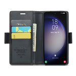 For Samsung Galaxy S23 Leather Case CASEME 023 RFID Blocking 3 Card Slot Mobile Cover