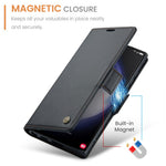 For Samsung Galaxy S23 Ultra Leather Case CASEME 023 RFID Blocking 3 Card Slot Mobile Cover