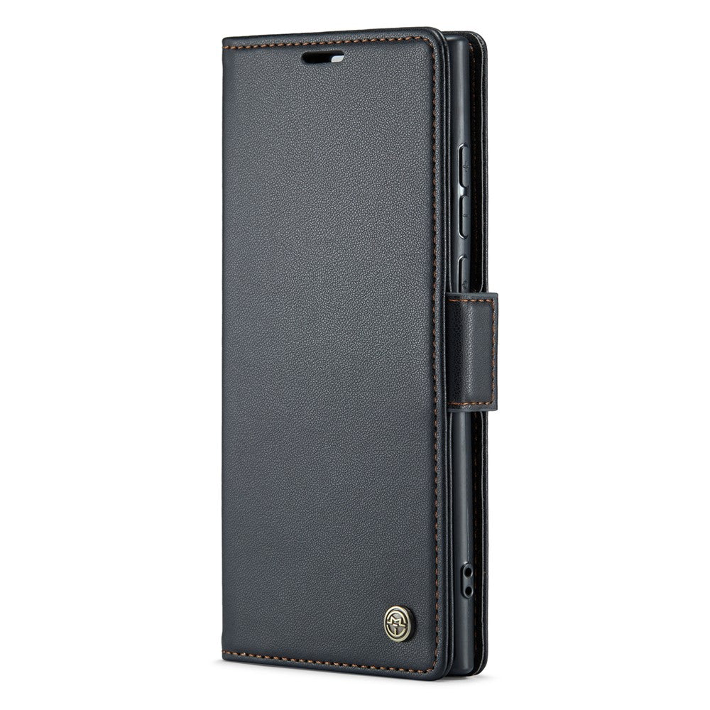 For Samsung Galaxy S23 Ultra Leather Case CASEME 023 RFID Blocking 3 Card Slot Mobile Cover