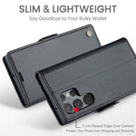 For Samsung Galaxy S23 Ultra Leather Case CASEME 023 RFID Blocking 3 Card Slot Mobile Cover