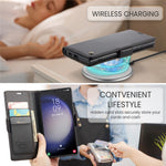 For Samsung Galaxy S23 Ultra Leather Case CASEME 023 RFID Blocking 3 Card Slot Mobile Cover