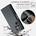 For Samsung Galaxy S23 Ultra Leather Case CASEME 023 RFID Blocking 3 Card Slot Mobile Cover