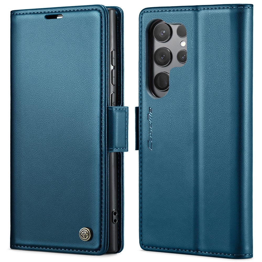 For Samsung Galaxy S23 Ultra Leather Case CASEME 023 RFID Blocking 3 Card Slot Mobile Cover
