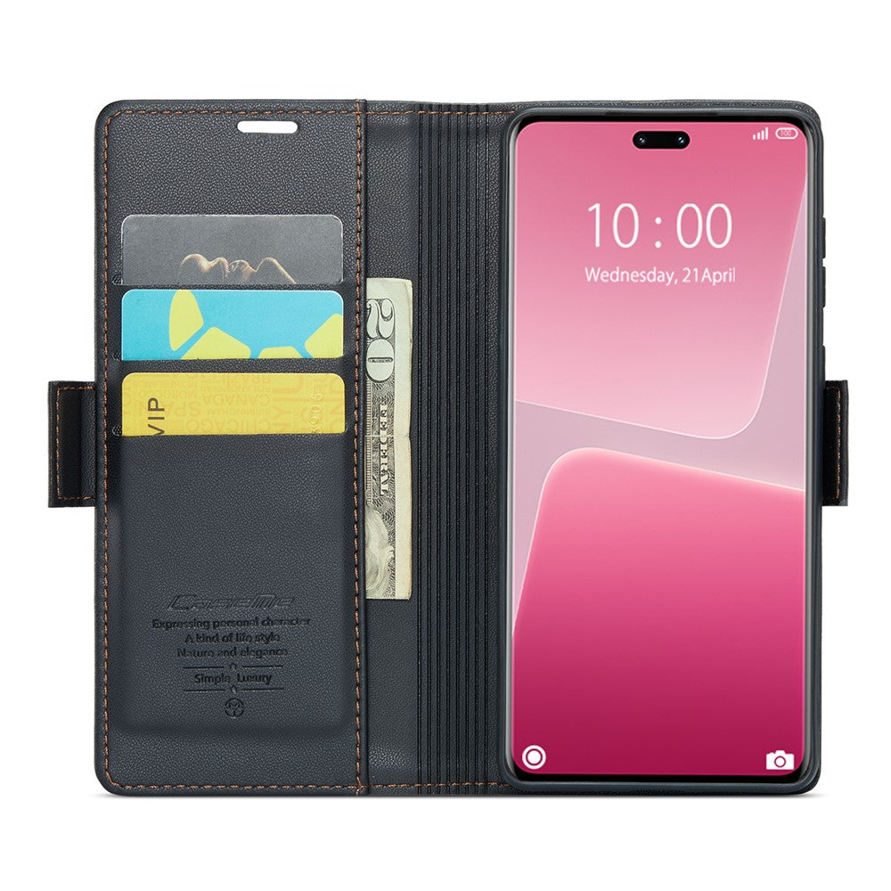 For Xiaomi 13 Lite / Civi 2 5G Leather Case CASEME 023 RFID Blocking 3 Card Slot Mobile Cover