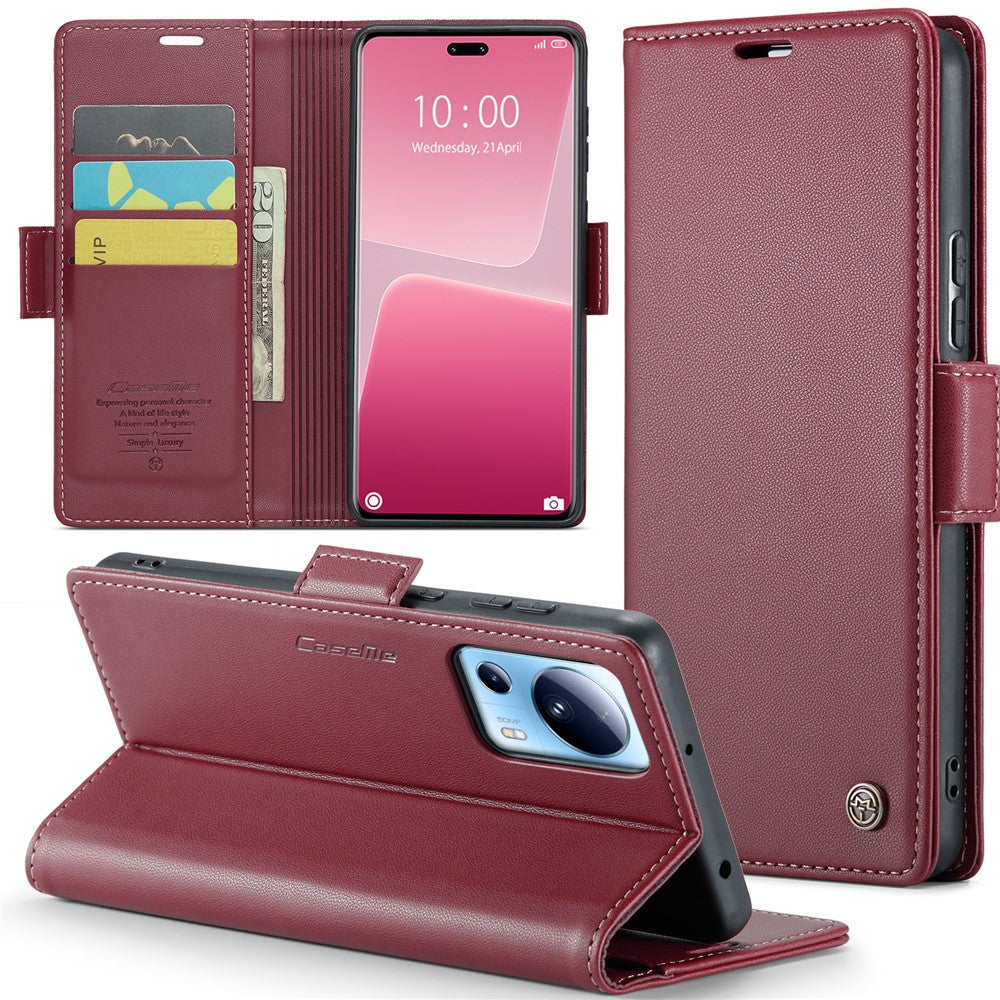 Xiaomi 13 Lite / Civi 2 5G Läderfodral CASEME 023 RFID-blockerande mobilskal med 3 kortplatser