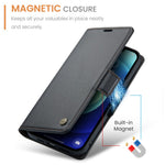 CASEME 023-serien standerpungcover til iPhone 12 mini, RFID-blokerende lædercover med litchi-tekstur